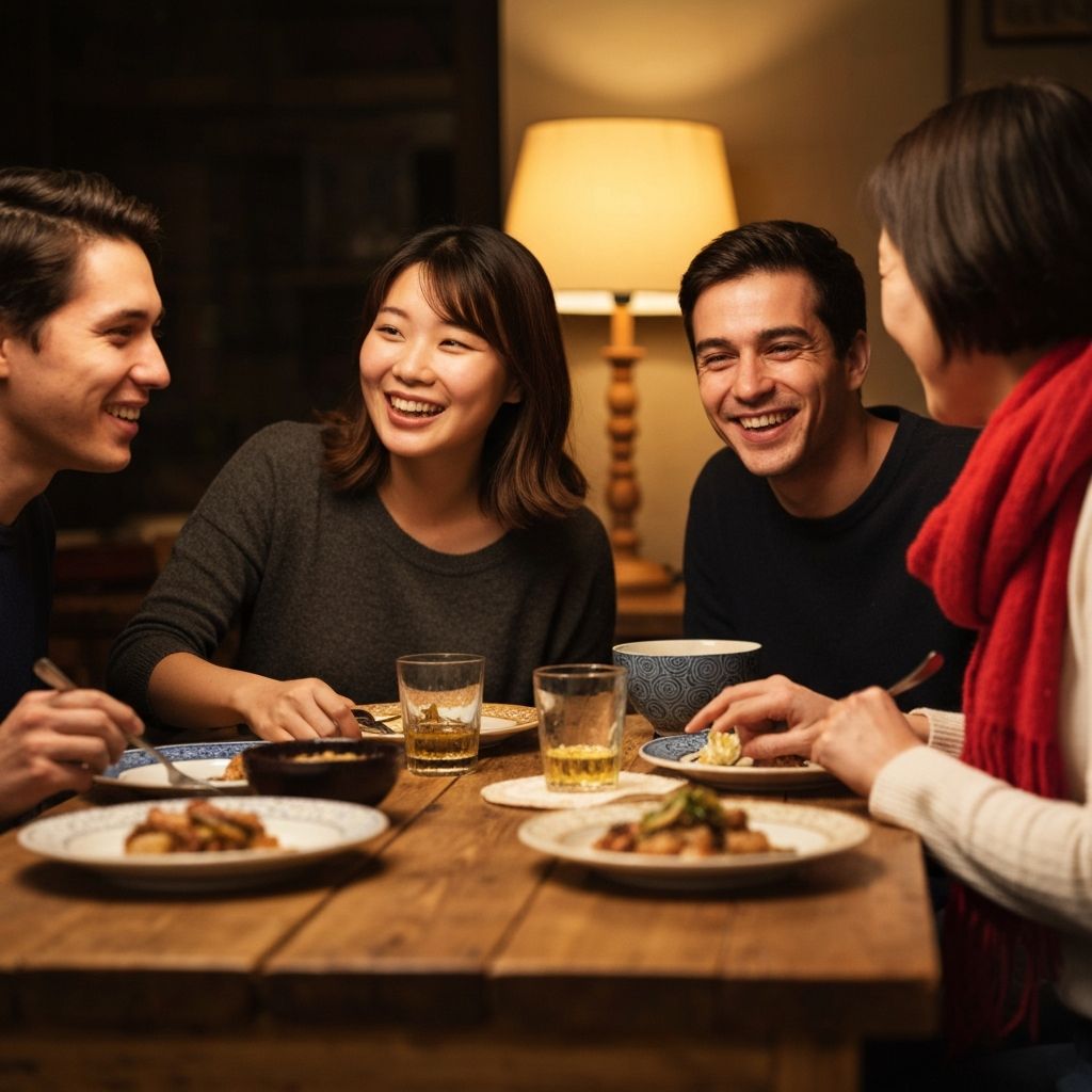 Menschen bei einem gemeinsamen Essen